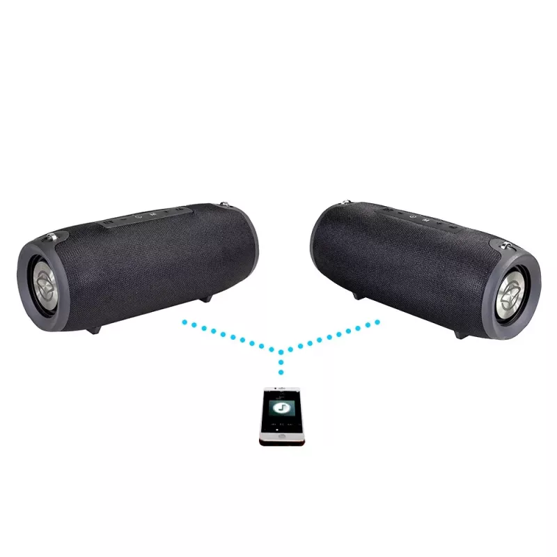 MANTA SPK15GO-BK tragbarer Bluetooth-Lautsprecher — 20 W, 3600 mAh, bis zu 8 h, schwarz