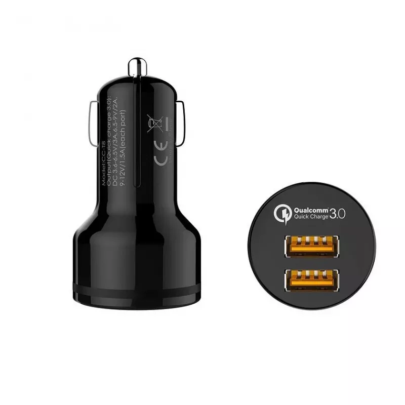 CC-T8 ultraschneller Autoladegerät 2xUSB 3.0 6A 36W + Micro-USB-Kabel 1m