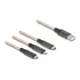 DeLOCK USB-Kabel 1,2 m USB 2.0 USB A USB C/Micro-USB B/Lightning Transparent