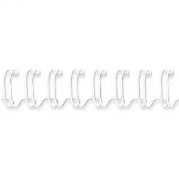Fellowes - Bindedraht - 8 mm - 34 Ringe - A4 (210 x 297 mm) - 50 Blatt - Weiß - 100 Stk. - für Fellowes WB 500 (53258)