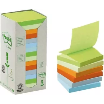 3M Post-it Notizpapier Quadratisch Blau, Grün, Pink, Lila 100 Blatt Selbstklebend