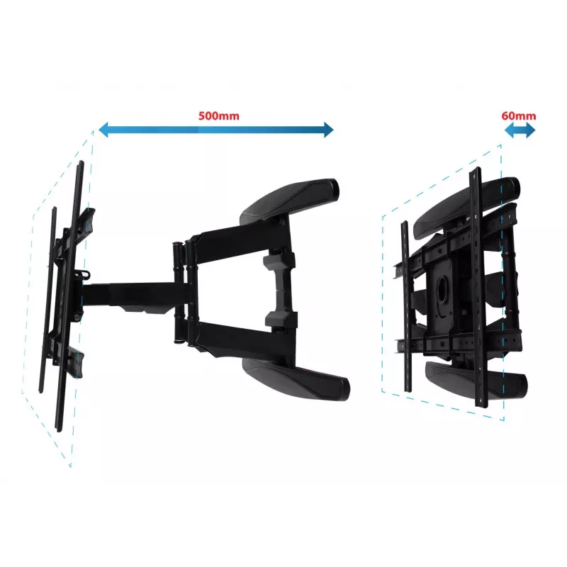 Wandhalterung ESPERANZA ERW021 für 40–85 Zoll Flachbildfernseher, Metall, neigbar, 6–50 cm Abstand, 68 kg Tragkraft, VESA 200x100–600x500 mm