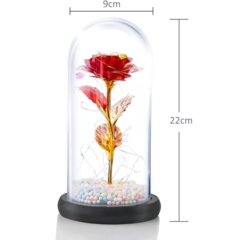 Ewige Rose im Glas Extralink Home, rote LED leuchtend