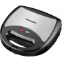 Blaupunkt SMS611 Sandwichmaker mit Antihaftbeschichtung, Grillfunktion, Toastfunktion, Kühlgriff-Gehäuse Schwarz, Silber (SMS611)