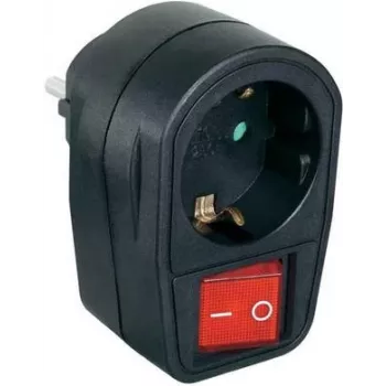 Schaltbare Steckdose Renkforce 1296317 — 2-polige schwarze Netzsteckdose