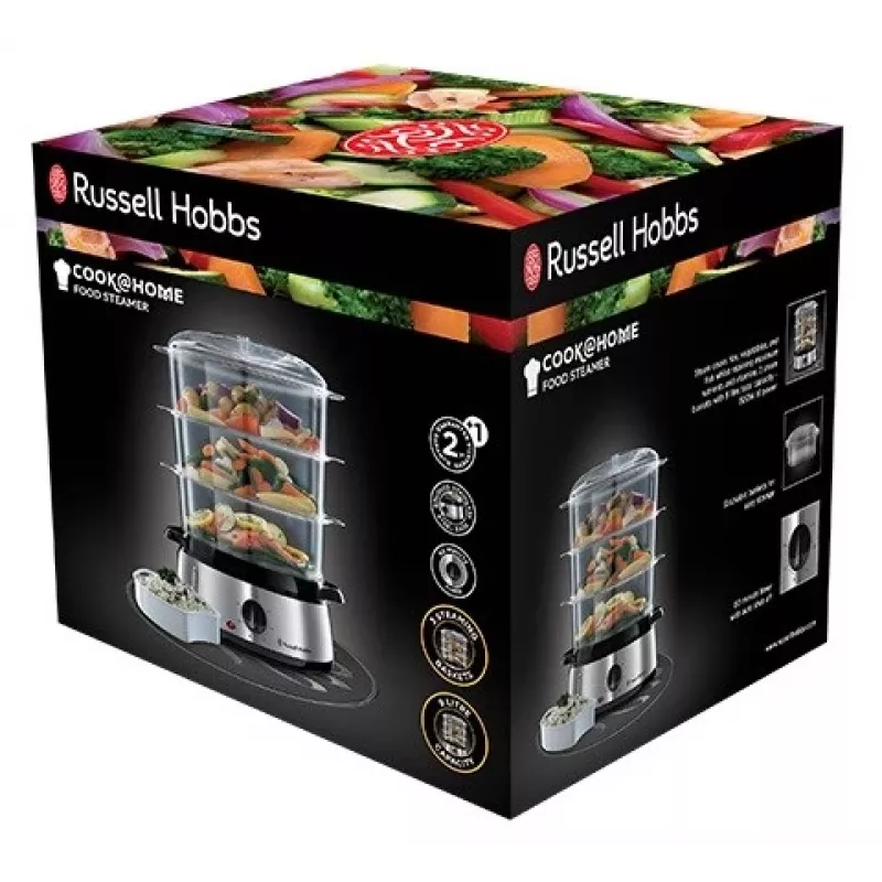 Dampfgarer Russell Hobbs 19270-56, 3 Körbe, 9 L gesamt, 800 W, Edelstahl