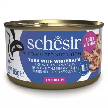 SCHESIR in Kochwasser Thunfisch mit Sprotte - Nassfutter für Katzen - 85 g
