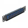 Glasfaser-Patchpanel DeLOCK 10 Zoll 12 Port SC Duplex blau 1U schwarz