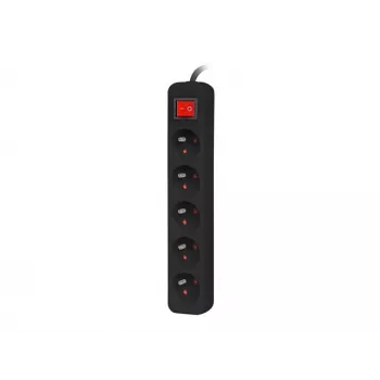 Netzteil-Leiste Lanberg PS1-05E-0300-BK 3 m 5 AC-Steckdosen Innenbereich Weiß