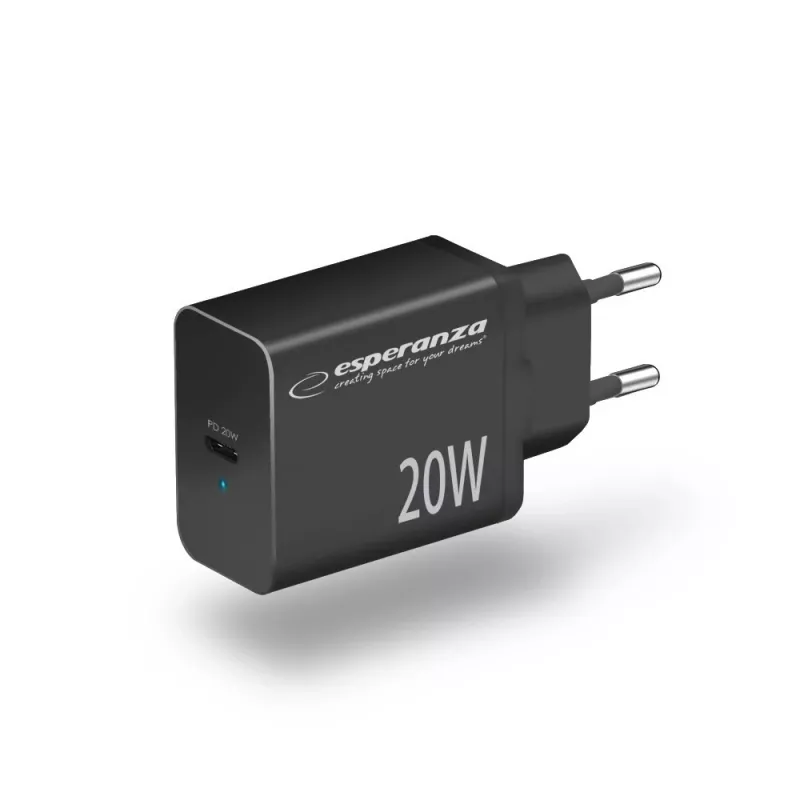 Netzladegerät ESPERANZA EZC104K 20W Schwarz, USB-Netzteil für tragbare Geräte