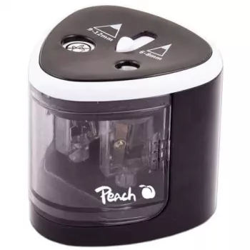 Peach PO102 Elektrischer Bleistiftspitzer Schwarz, Weiß