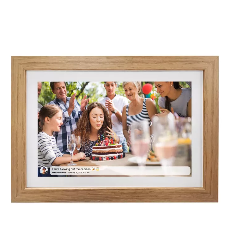 Denver Bilderrahmen mit FRAMEO 10.1 16GB helles Holz