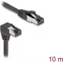 Netzwerkkabel DeLOCK RJ45 Cat.8.1 90° nach unten abgewinkelt / gerade 10 m schwarz