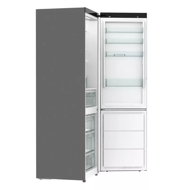 Kühl-Gefrierkombination Gorenje NRB620E61X4WFE, freistehend, Edelstahl, Gesamtkapazität 413 L, Gefrierfach unten 130 L, NoFrost, LED-Anzeige