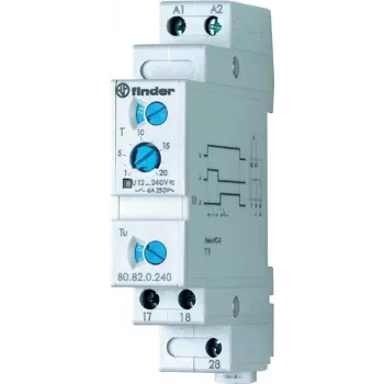 Finder Zeitrelais Stern-Dreieck (Tu = 0,05 - 1 s) 80.82.0.240.0000 12 - 240 V DC/AC 2 Schließer 6 A 40