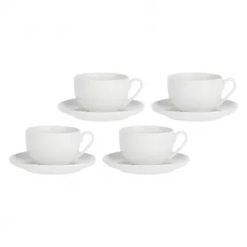 LA PORCELLANA BIANCA CORTE Set mit 4 Tassen und Untertassen 450 ml