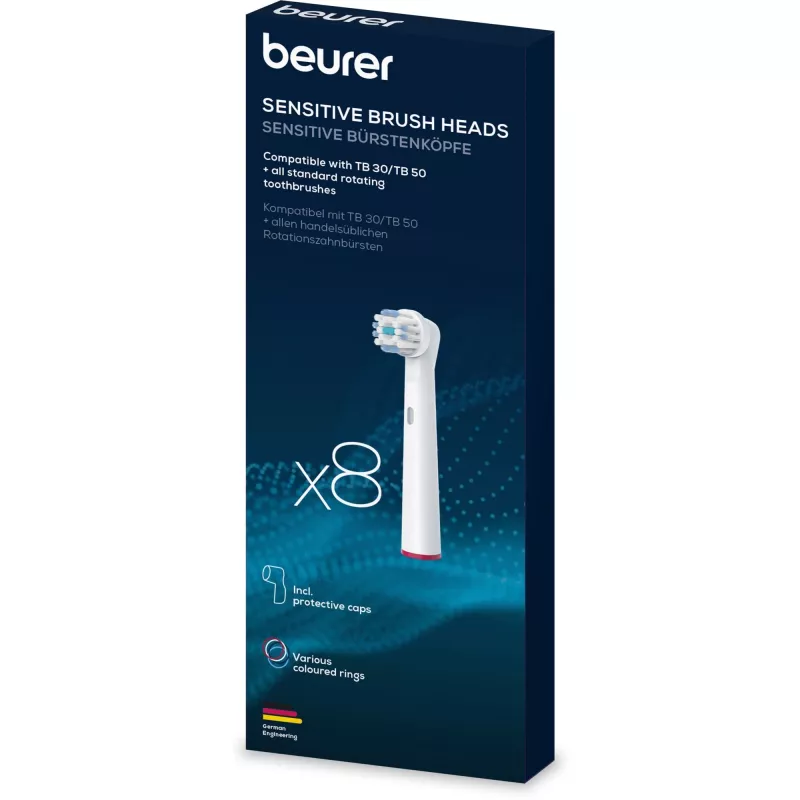 Ersatzbürstenköpfe Beurer TB 30/50 Clean 8x für elektrische Zahnbürste, 8er-Pack