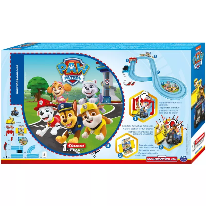 Rennfahrzeug und Spielbahn CARRERA 20063035 – PAW Patrol 'On the Double', mehrfarbig, für Kinder ab 3 Jahren