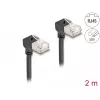 DeLOCK RJ45 Netzwerkkabel Cat.6A S/FTP schlank 90° nach unten 2 m schwarz