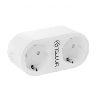 Tellur WiFi AC Doppelsteckdose, Energieverbrauchsmessung, 16A, 2400W