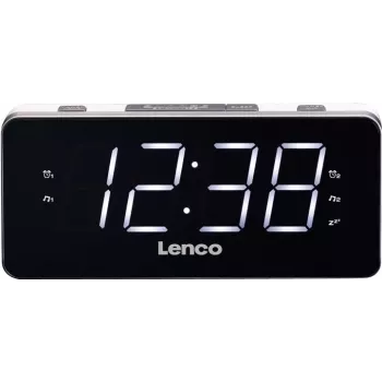 Lenco CR-18 - Uhr - Digital - FM - LED - 4,57 cm (1,8 Zoll) - Schwarz - Silber