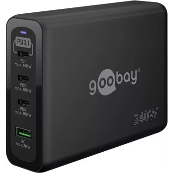 Wentronic goobay Multiport-Schnellladegerät USB-C PD GaN 240W (65885)
