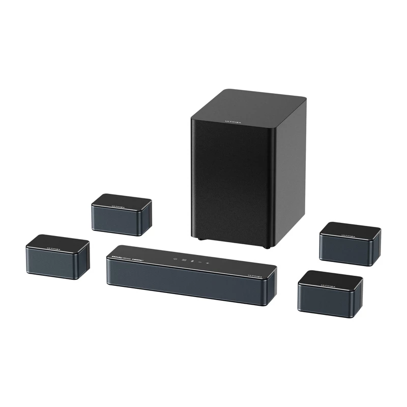 Lautsprecher Ultimea Poseidon D80 Schwarz 7.1-Kanäle, 8 Lautsprecher, kabelgebunden & kabellos, aktiver Subwoofer