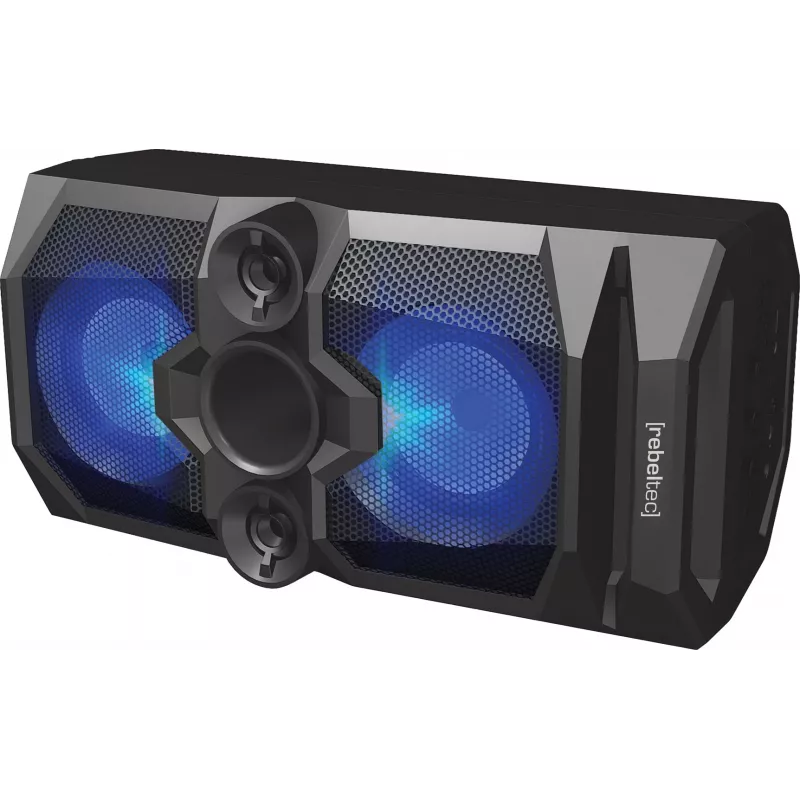 Rebeltec SoundBox 480 Tragbarer Bluetooth-Stereo-Lautsprecher Schwarz, 50W RMS