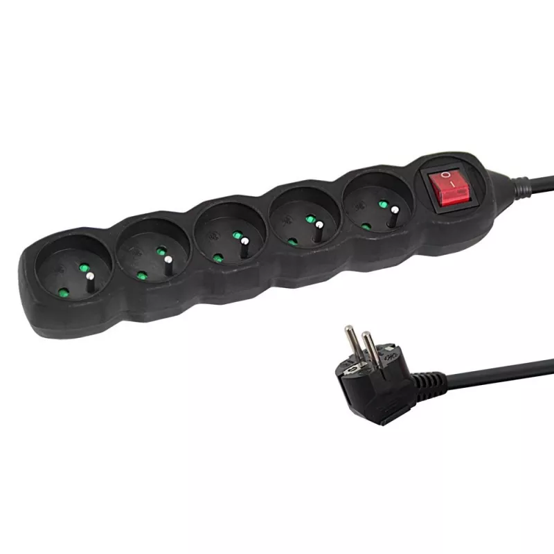 Power Extension Esperanza ELK214K 1.5 m Kabel 5 Type E outlets Indoor Schwarz
