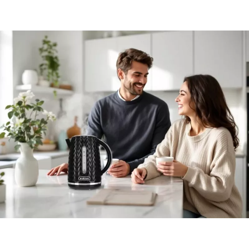 NELO Wasserkocher, 1,7 l Fassungsvermögen, 2000 W, schwarz