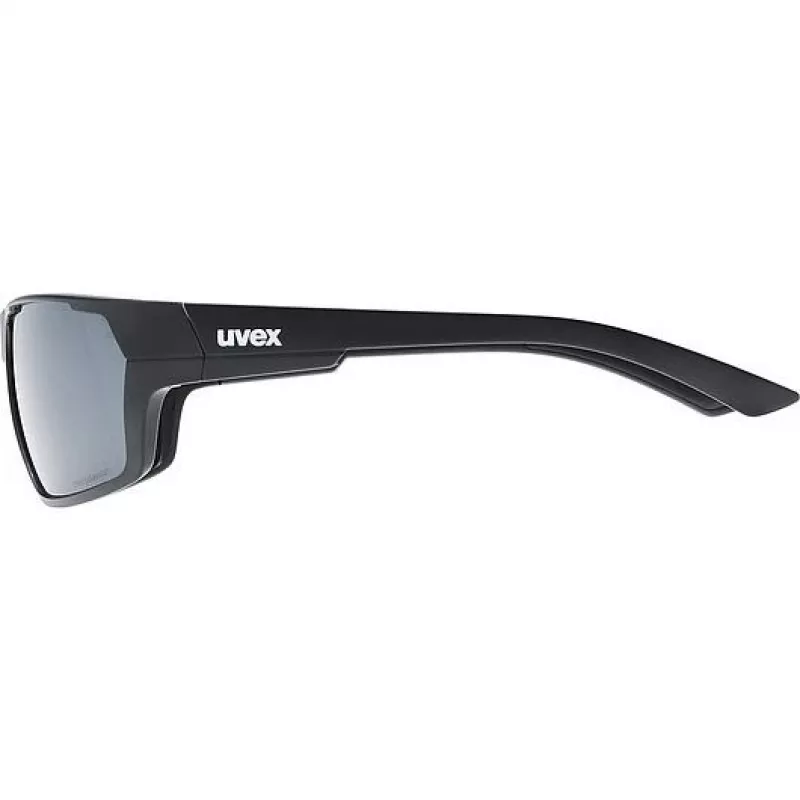 Polarisierte Sonnenbrille Uvex Sportstyle 233 P - Schwarz matt/Litemirror Silber