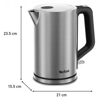 Elektrischer Wasserkocher Tefal KI513D10 Edelstahl 1,7 L 2200 W, kabellos, 360°-Basis