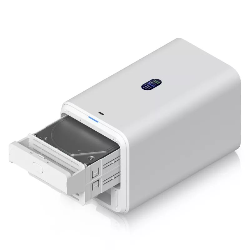 Ubiquiti UNAS-2-W Unifi Nas 2X 3.5 HDD-Einschübe, 2,5 GbE, USB-C, PoE++-Adapter