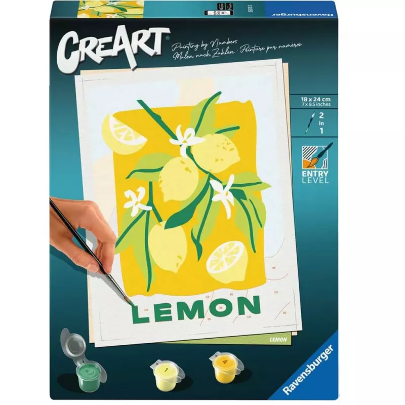 Ravensburger CreArt Malset – Zitronen (Design 25515) für Leinwand-Malprojekte