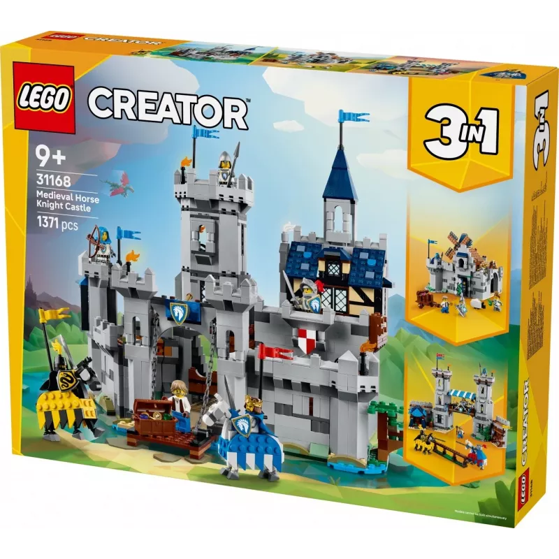 Konstruktionsspielzeug LEGO Creator 3-in-1 Mittelalterliche Ritterburg Set 31168 — 1371 Teile, 6 Minifiguren, ab 9 Jahren