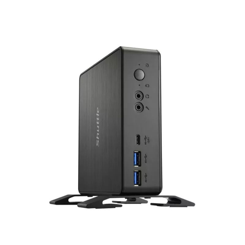 Shuttle XPC Nano PC NC40U, Intel Celeron 7305U, 1x HDMI, 1x DP, 1x USB-C/DP, 6x USB3.2, 1x 2,5-Zoll-Einschub, 2x M.2, 1x LAN, RAID, 24/7 Dauerbetrieb, inkl. VESA & Standfuß