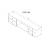 RTV-Schrank POLO 180x33x39 schwarz + Kamin weiß