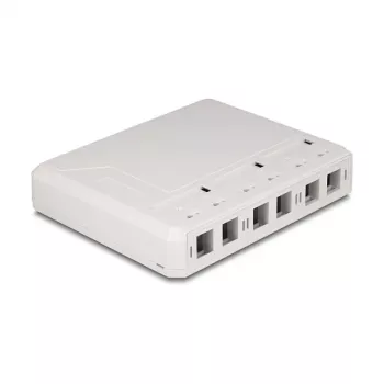 DeLOCK 67052 Keystone-Aufputzgehäuse für Glasfasermodule, 6-Port, weiß