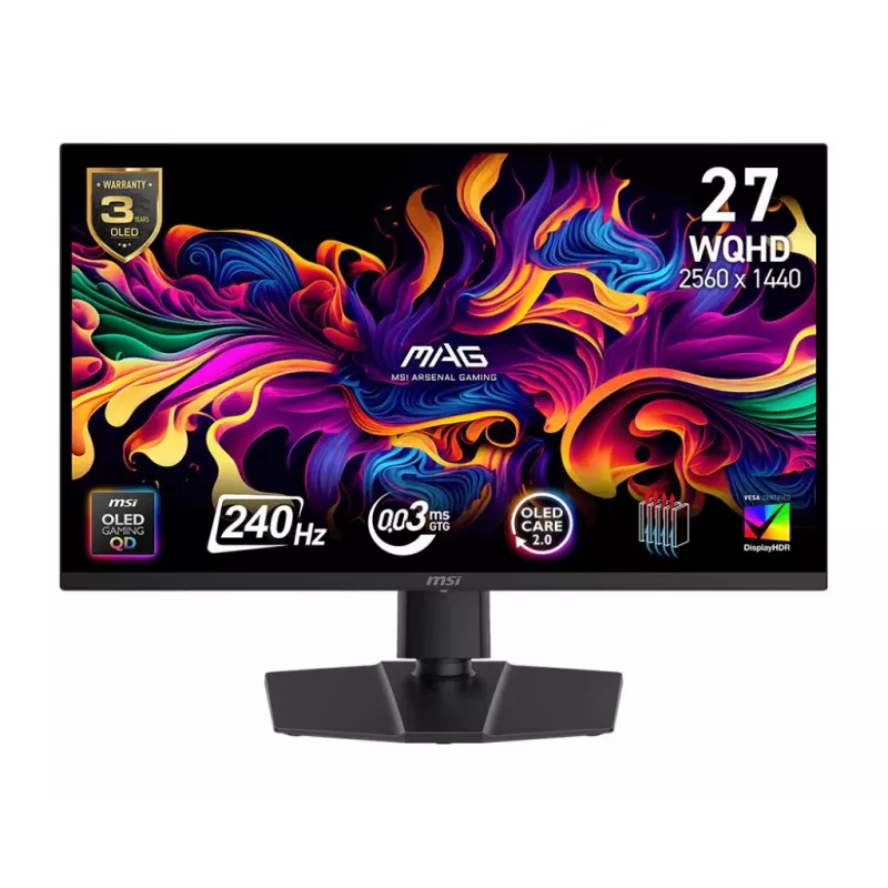 Monitor | MSI | MAG 273QP QD-OLED X24 | 26,5 | Gaming | Matt | Panel QD-OLED | 2560x1440 | 16:9 | 240Hz | 0,03 ms | Farbe Schwarz | MAG273QPQD-OLEDX24