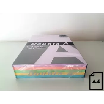 Farbiges Papier Double A, 80 g, A4, 500 Blatt, Rainbow 3, 5 Farben