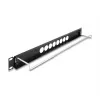 DeLOCK 67060 19-Zoll D-Typ Patchpanel mit Zugentlastung, 8 Ports zentriert, 1HE, schwarz
