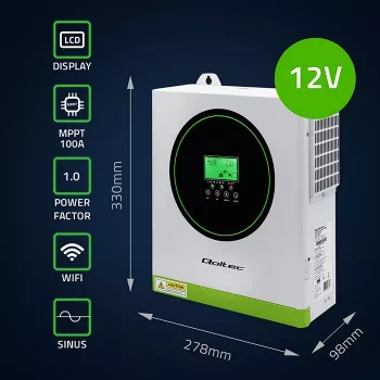 Qoltec Solar Hybrid Wechselrichter Off-Grid 1500W
