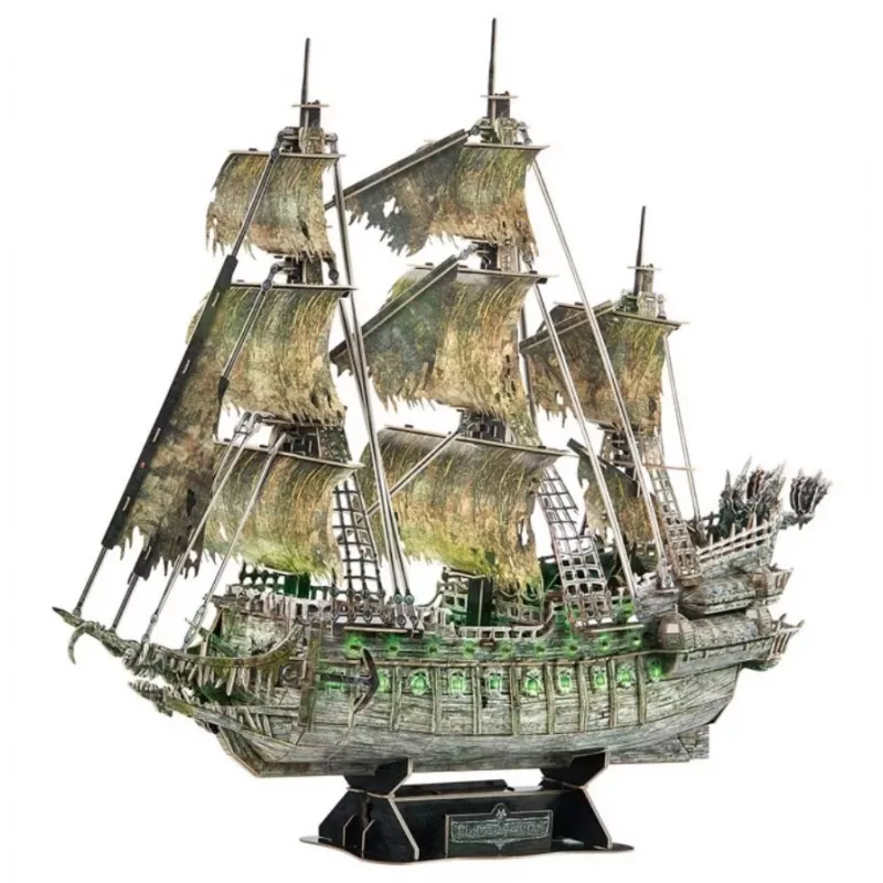 3D LED Puzzle Flying Dutchman Modell L526H, No name — zusammengebautes beleuchtetes Modell