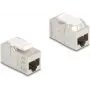 Keystone-Modul DELOCK 90718, flache RJ-45-Buchse, silber/weiß, 16,3×30,6×20,5 mm