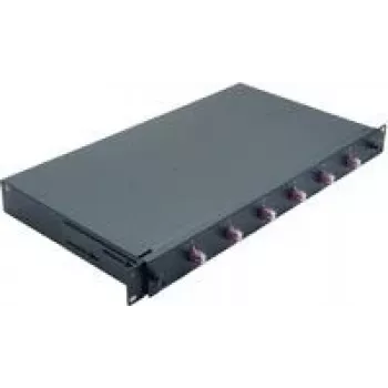 Netzwerkkabel Helos LWL 19 Zoll Spleißbox 6 x LC Duplex OM4 375557 Schwarz