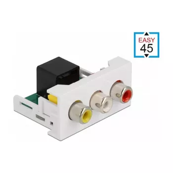 DeLOCK Easy 45 Modul 3 x RCA-Buchse auf RJ45-Buchse 22,5 x 45 mm