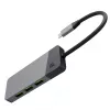 USB‑Typ‑C‑Hub Grün Cell HUBGC01 — 7 Anschlüsse: 3×USB‑A 3.2 Gen 1, 1×USB‑C 3.2 Gen 1, HDMI, microSD+SD-Kartenleser — Silber