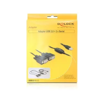 Serielles Kabel DeLOCK 2x RS232/USB 2.0 Schwarz 61886