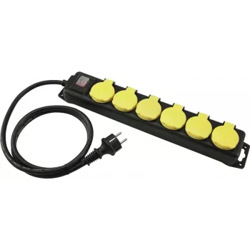 Steckdosenleiste EUROLITE 30240158 – 6-fach IP44 spritzwassergeschütztes Verlängerungskabel, 10 m Kabel