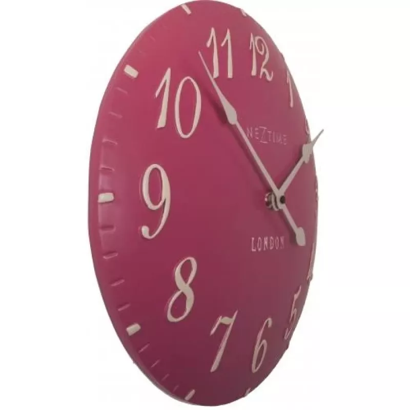 NeXtime klok 3084rz London Arabic, Ø34,5 cm, Wand, Pink/Weiß